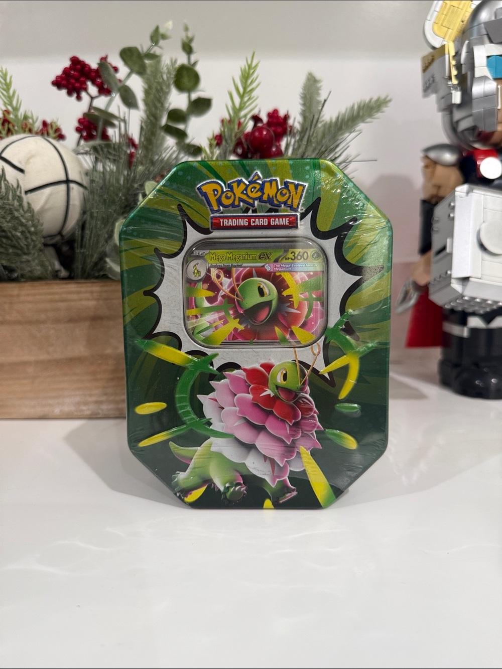 Sealed new mega meganium ascended heroes tin TCG Pokemon card game